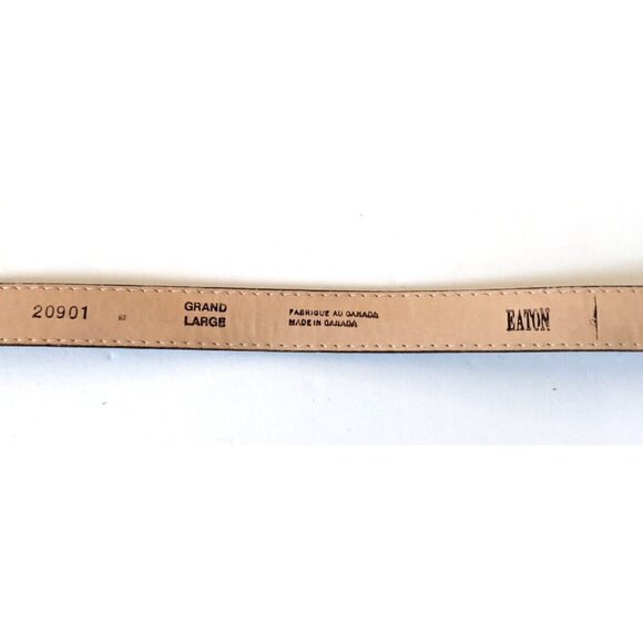 Eaton Women Skinny Belt Reptile Python Animal Print Brown Size L Made In Canada - Picture 7 of 8